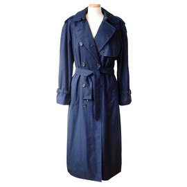 Burberry-Navy Blue Trench Coat With Removable Lining-Navy blue
