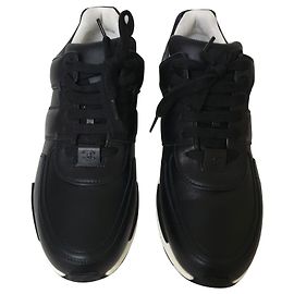 Baskets Chanel en cuir noir Noir