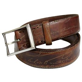 Cinto “Classic Scritto” da Maison Berluti. Marrom