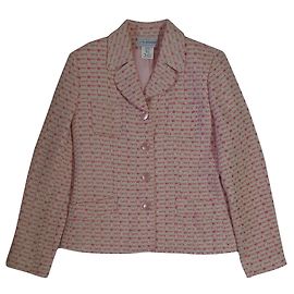 Vintage Blazer J. g. Hook rosa e branco de acrílico Rosa Branco