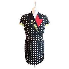 Ensemble à pois vintage Gianni Versace. Multicolore
