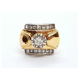 Autre Marque Art Deco Rose Gold and Diamond Ring 18k Golden