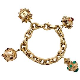 inconnue Gelbgold-Bettelarmband mit farbiger Brille. Andere