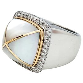 Fred Ring "Pain de sucre", 2 Gold, Citrin, Diamanten und Perlmutt. Andere