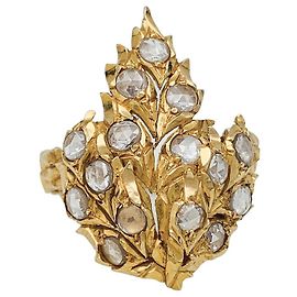 Buccellati ring in yellow gold, rose cut diamonds. Other