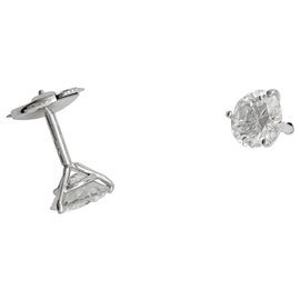 inconnue-White gold diamond stud earrings.-Other