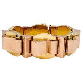 inconnue Pulseira de tanque em ouro amarelo e ouro rosa. Outro
