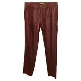 Versace-Velvet trousers, IT 50, fr 46, DE 44, US M-Brown,Pink