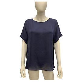 Emporio Armani Top in chiffon di seta blu navy Blu navy