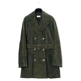 Trench Alaïa en daim kaki taille 40 Kaki
