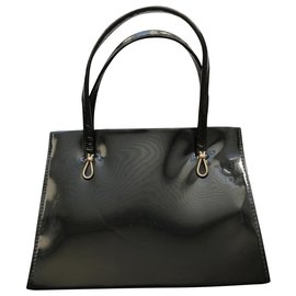 Vintage-Vintage Black Patent Handbag-Black