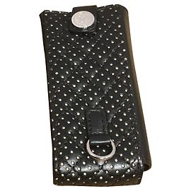 Custodia Chanel per iPod in pelle nera argento Nero Argento