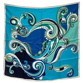 Emilio Pucci Fular pequeño de seda estampada Multicolor