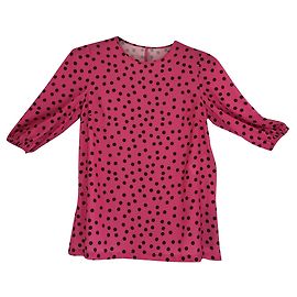 Dolce & Gabbana Pink Silk Polka Dot Top Pink