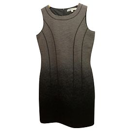 Clements Ribeiro Wool Blend Dress Grey Black Grey Dark grey