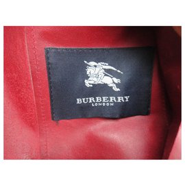 Burberry-chaqueta de cuero burberry t 40-Roja