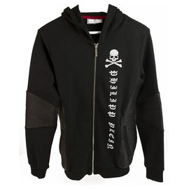 Philipp Plein-Philipp Plein Junior Black Skulls pull à capuche pailleté "I love new york" 14 années-Noir,Blanc