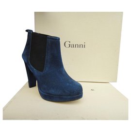 Ganni-bottines ganni modèle Fiona p 36-Bleu