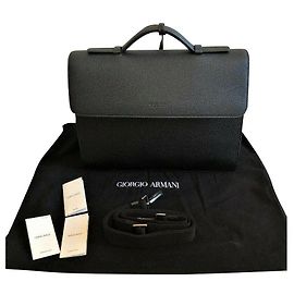 Giorgio Armani briefcase with removable shoulder strap Black