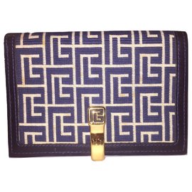 PIERRE BALMAIN monogram wallet Blue Eggshell