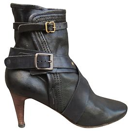 Chloé leather ankle boots black 39.5 Black