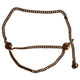 Chanel-Cinturón medallón dorado Chanel vintage-Dorado