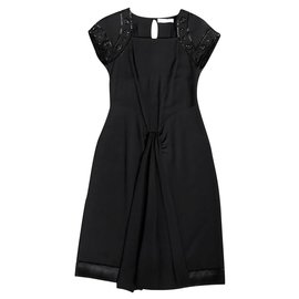 Christian Dior-embellished black dress-Black