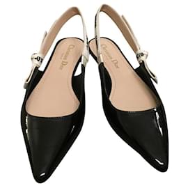 Dior-DIOR BALLERINE J'ADIOR EN VEAU VERNI NOIR-Noir