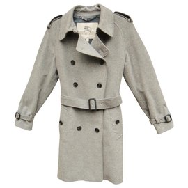 Burberry-trench invernale Burberry London t 38 lana / cashmere-Grigio