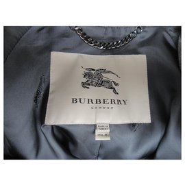 Burberry-trincheira de inverno Burberry London t 38 lã / caxemira-Cinza