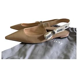 Dior-DIOR J'ADIOR BALLERINE BALLET FLATS NEW BEIGE MARQUE NEW-Beige