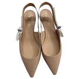 DIOR J'ADIOR BALLERINA IN NUDE BEIGE  TECHNICAL CANVAS Beige