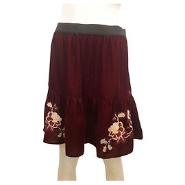 Pinko falda de terciopelo Burdeos