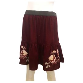 Pinko-s velvet skirt-Dark red