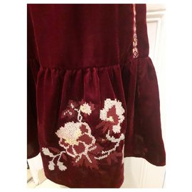 Pinko-s velvet skirt-Dark red