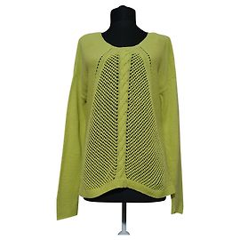 Pull Cynthia Rowley Jaune Citron Vert Coton Acrylique Taille L Jaune