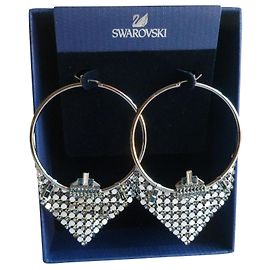 Swarovski Crystal embellished circle earings Metallic