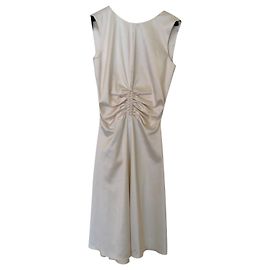 Vestido Just Cavalli de seda creme justo Cru