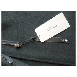 Zara-Abrigo suave de lana-Negro