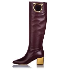 Salvatore Ferragamo Ferragamo Red Kalbsleder Mirror Heel Boot Rot