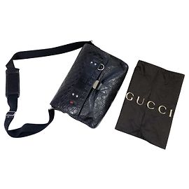 Gucci Signature - Borsa a tracolla in pelle Nero