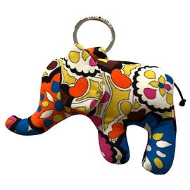 Emilio Pucci Printed silk Elephant key holder Multiple colors