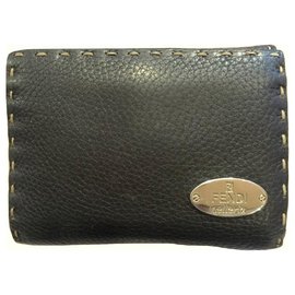 Fendi-FENDI Selleria leather wallet-Brown