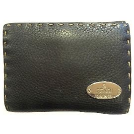 Cartera de cuero FENDI Selleria Castaño