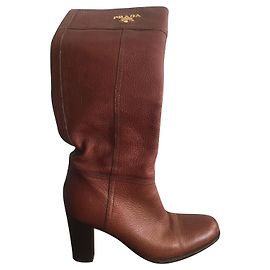 Prada Leather Boots Caramel Size 35 Caramel