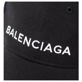 Balenciaga-embroidered logo cap-Black