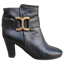 Botas Chloé de couro pretas 36 Preto