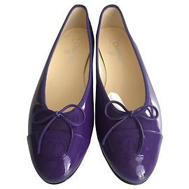 Chanel sapatilhas em couro de novilho roxo 38,5 , novo e nunca usado Roxo