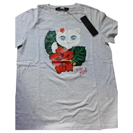 Karl Lagerfeld-T-shirt de Lagerfeld "Havaí Choupette"-Cinza