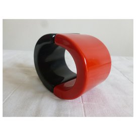Luisa Spagnoli-Bracelet couleur rouge et noir-Noir,Rouge